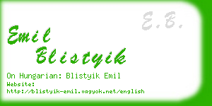 emil blistyik business card